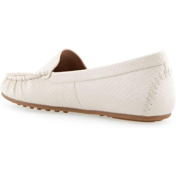 Aerosoles Womens Eggnog Snake Patent Closed Rounded Toe Over Drive Flats Loafer - Picture 7 of 7